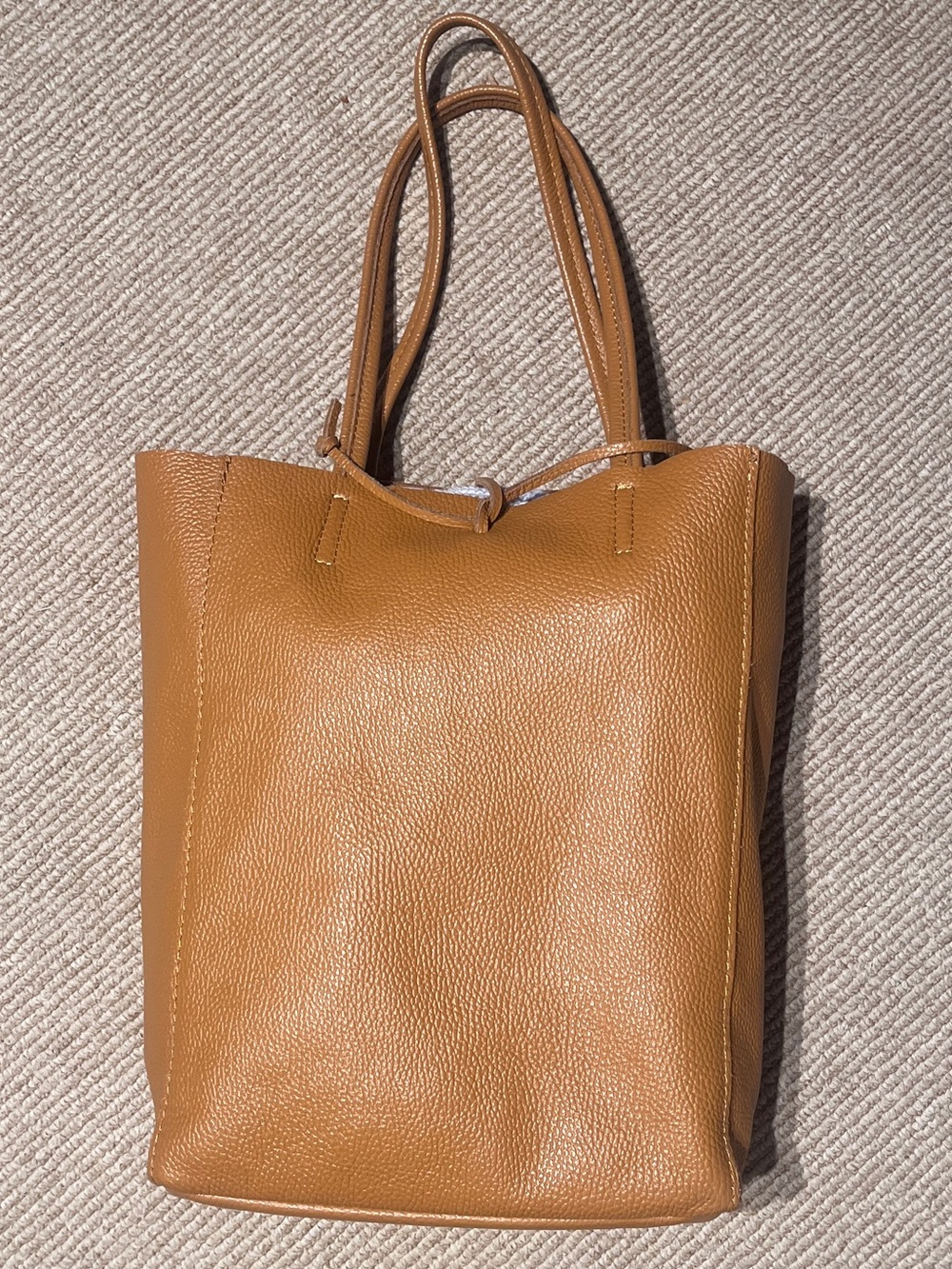 Made in Italy - leather tote - Burnt orange